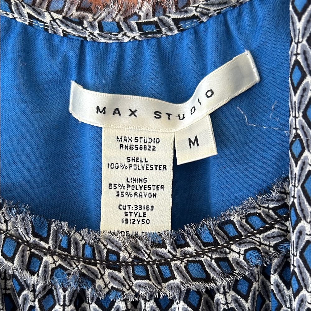 Max Studio Blue And Grey Patterned Mini Dress - image 2